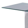 22 Inch Metal X Frame Glass Top Side Table, Silver Silver Metal