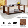 Modern And Practical Walnut Textured Coffee Tablestea Tables. The Double Layered Coffee Table Is Made Of Mdf Material. Suitable For Living Room 43.3