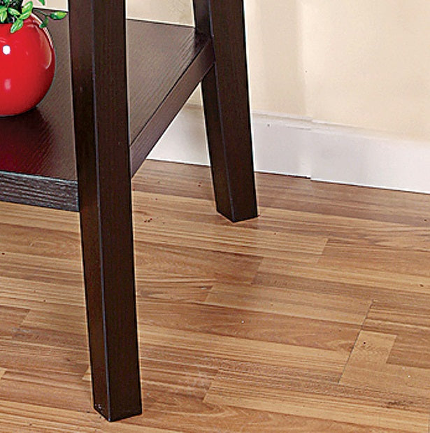 Livingroom Chairside Table, Small Display Table With Bottom Shelve In Red Cocoa Espresso Particle Board