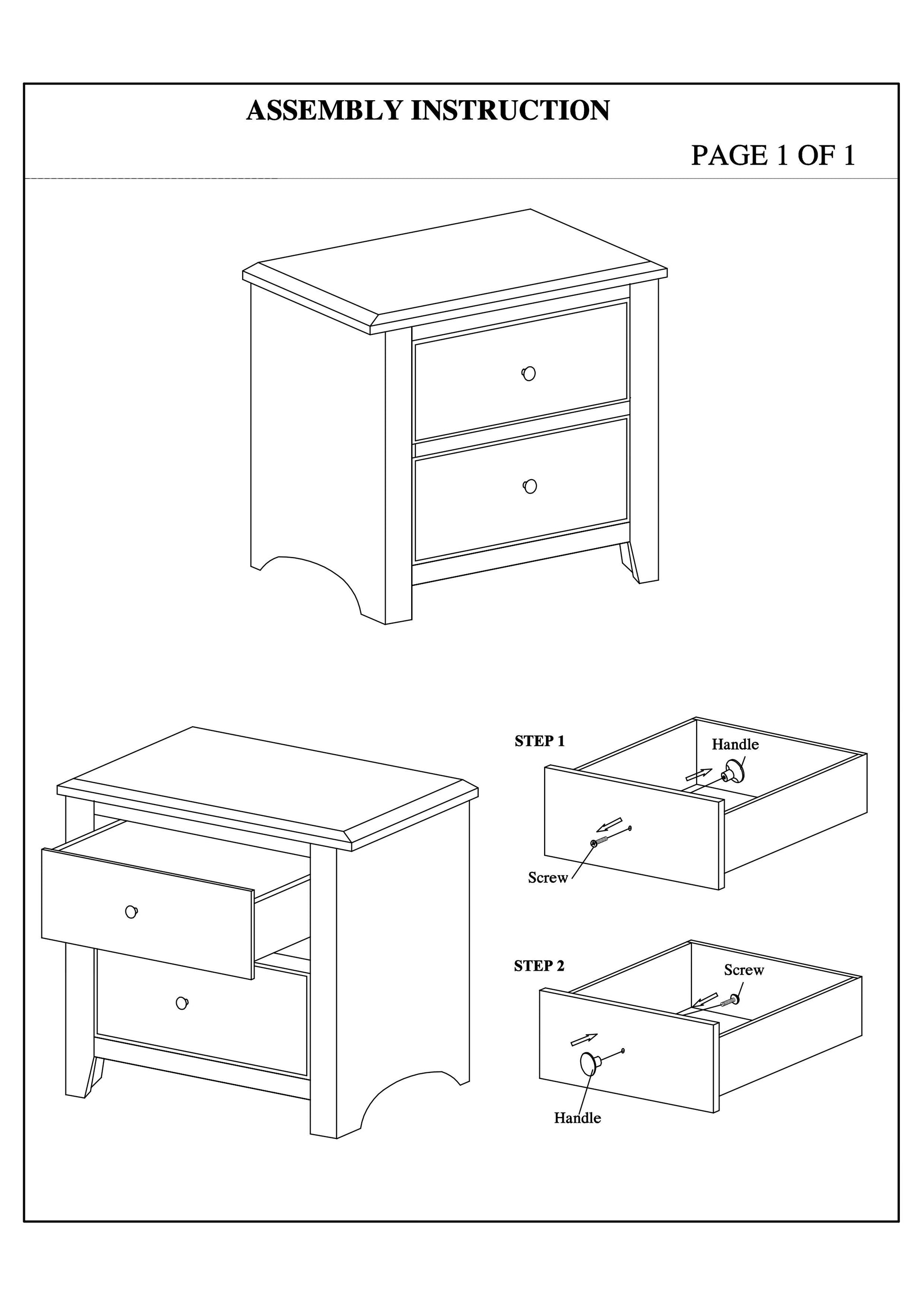 Bedroom Bed Side Table 1X Nightstand White Color Wooden 2 Drawers Table Nightstands White 2 Drawers Bedroom Bedside Cabinet Contemporary,Modern Pine Drawers Black Solid Wood