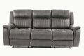 Contemporary Manual Motion Sofa 1Pc Couch Living Room Furniture Slate Blue Blue Grey Faux Leather Metal Primary Living Space Cushion Back Contemporary Pillow Top Arms Faux Leather 3 Seat