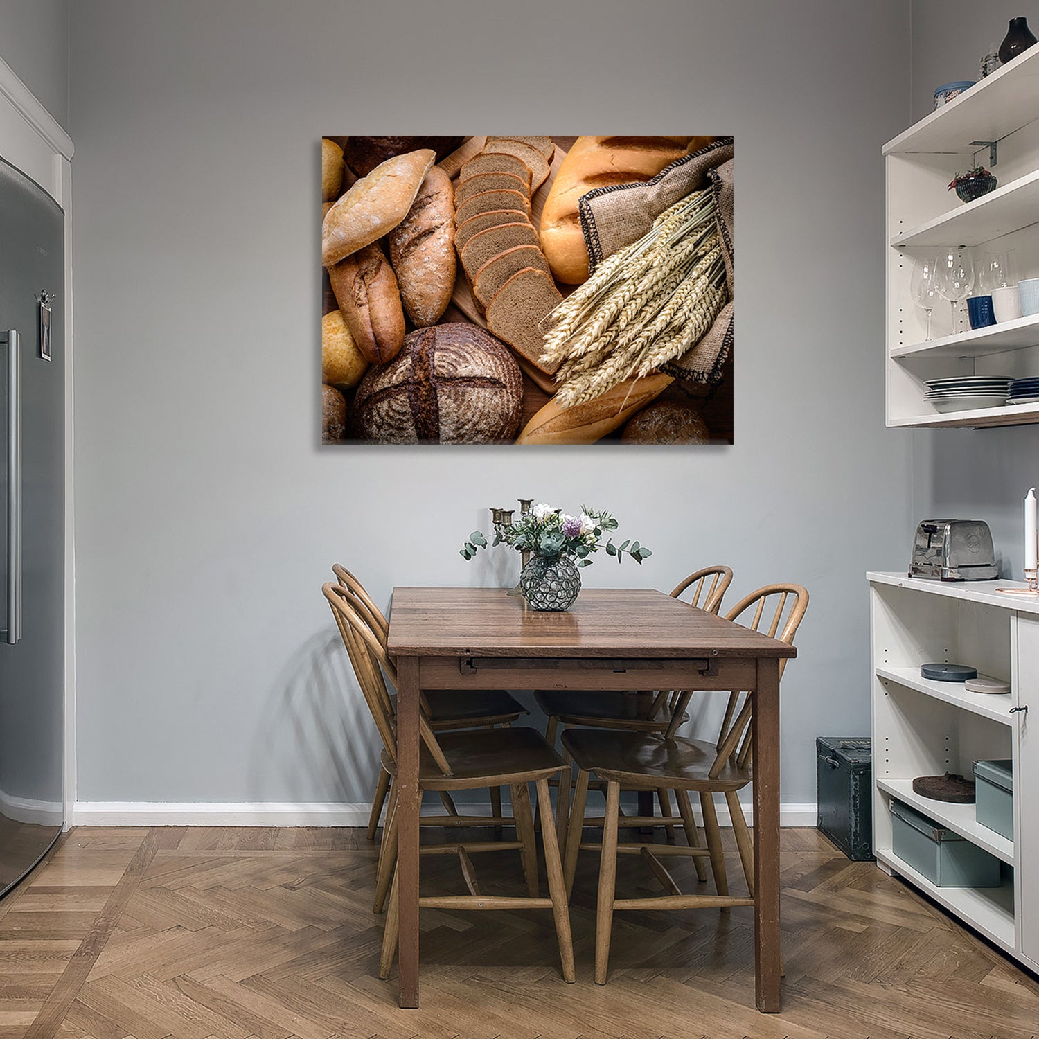 Framed Canvas Wall Art Decor Bread Painting, Still rectangle-framed-multicolor-oversized
