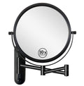 8 Inch Wall Mounted Makeup Vanity Mirror, Double Sided black-metal
