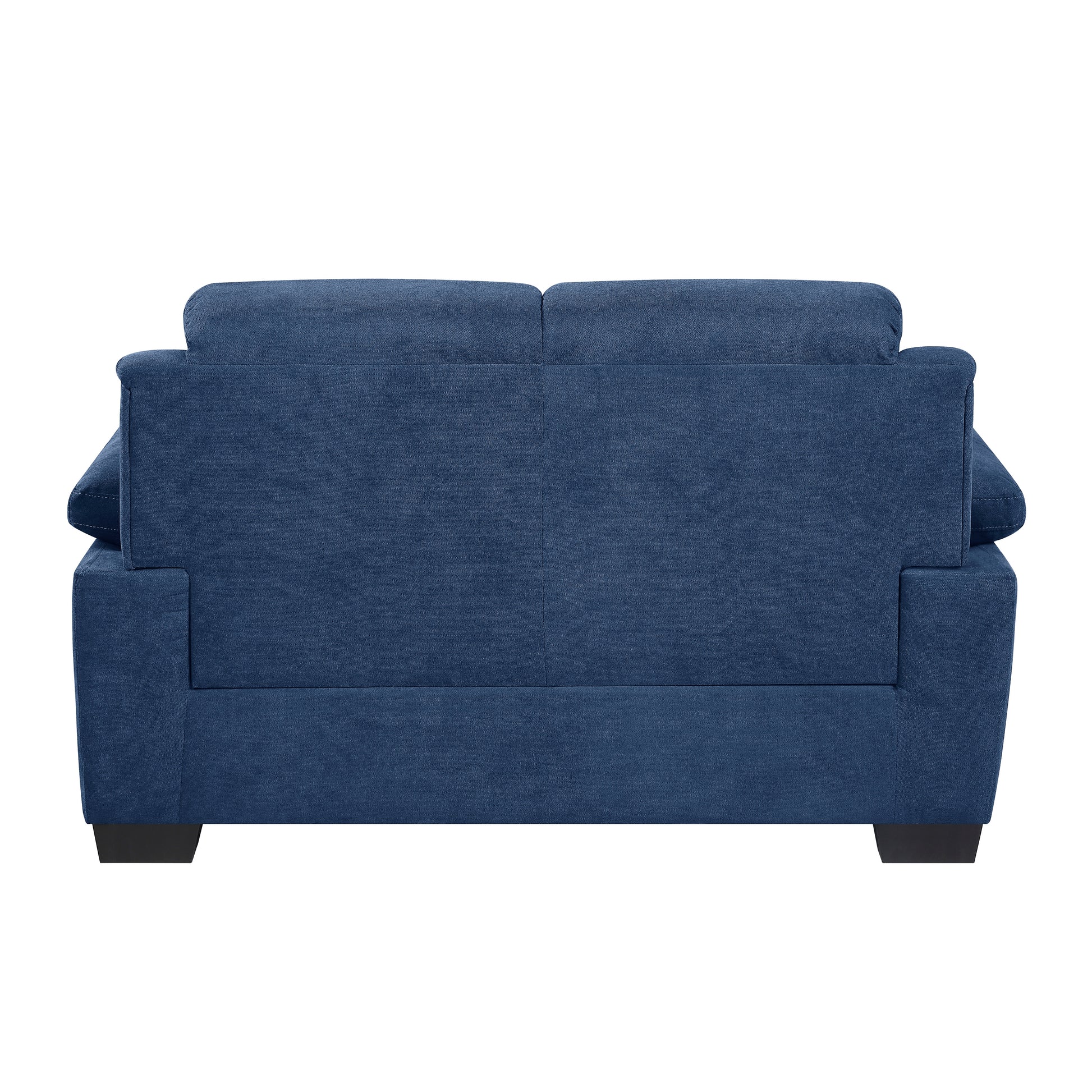 Modern Living Room 2Pc Sofa Set Plush Comfortable Sofa Loveseat Set Blue Textured Fabric Channel Tufting Solid Wood Furniture Blue Polyester Wood Primary Living Space Contemporary Pillow Top Arms Solid Wood 5 Seat