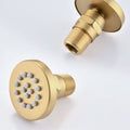 Single Handle 4 Spray Patterns Bathroom Rain Shower Faucet With Body Jet Handshower In Brushed Gold Valve Included Brushed Gold Brass