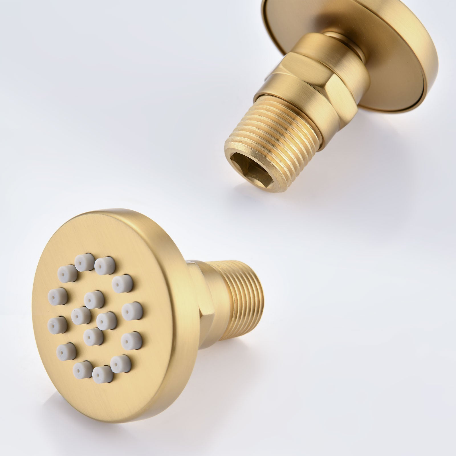 Single Handle 4 Spray Patterns Bathroom Rain Shower Faucet With Body Jet Handshower In Brushed Gold Valve Included Brushed Gold Brass