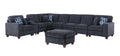 Lily Sectional Sofa With Ottoman Black Foam Chenille