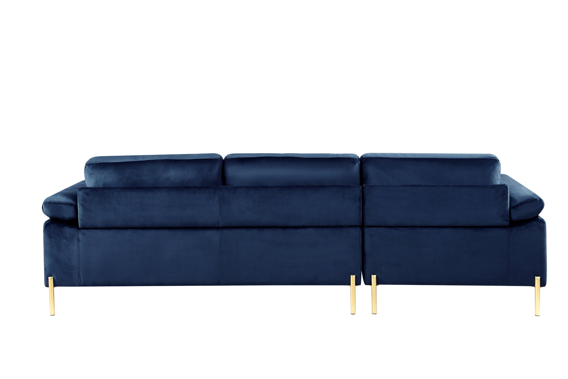 Shannon Velvet Sectional Sofa With Chaise Blue Foam Velvet