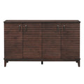 Sideboard With 4 Door Large Storage Buffet With Adjustable Shelves And Metal Handles For Kitchen, Living Room, Dining Room Espresso Espresso Mdf