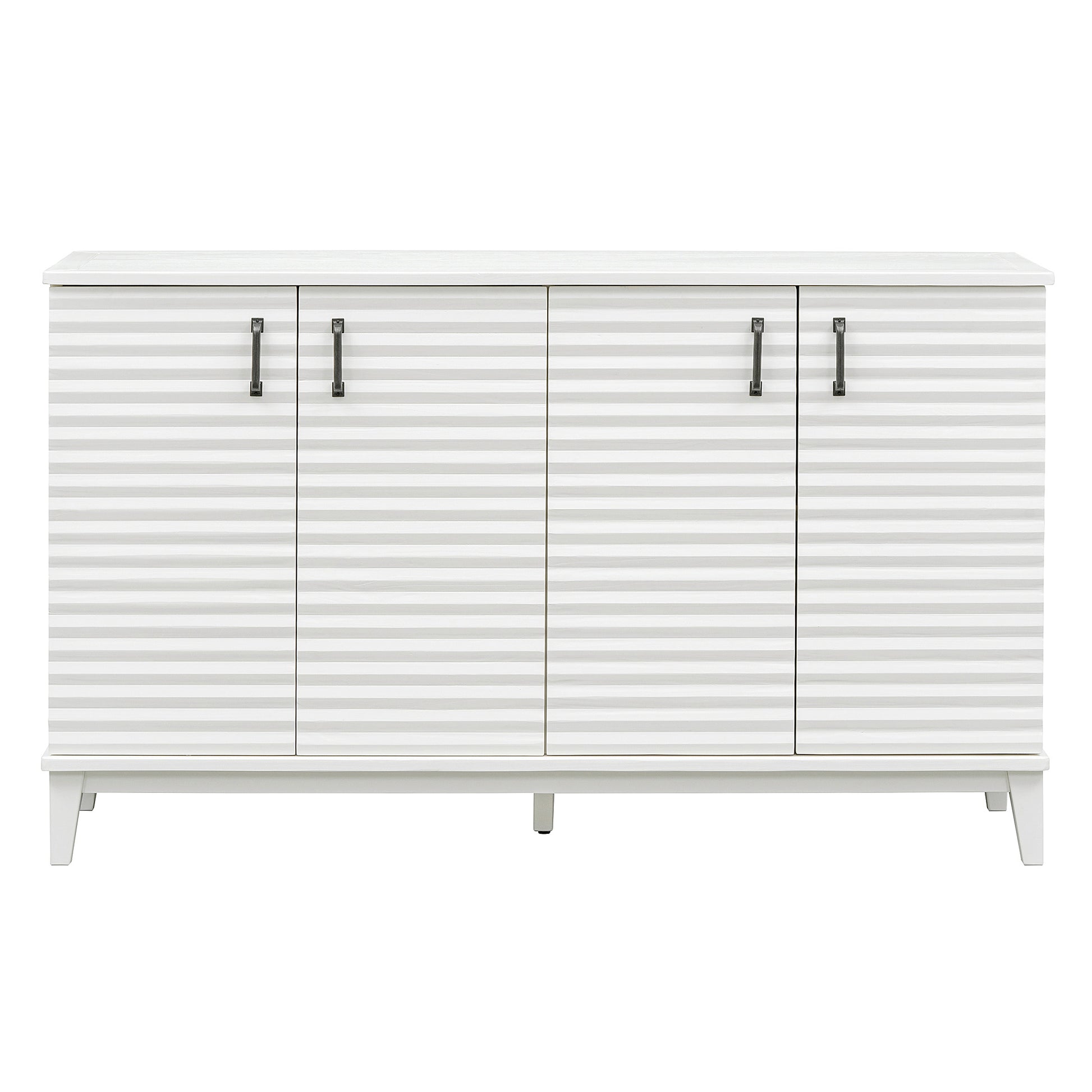 Sideboard With 4 Door Large Storage Buffet With Adjustable Shelves And Metal Handles For Kitchen, Living Room, Dining Room Antique White Antique White Mdf