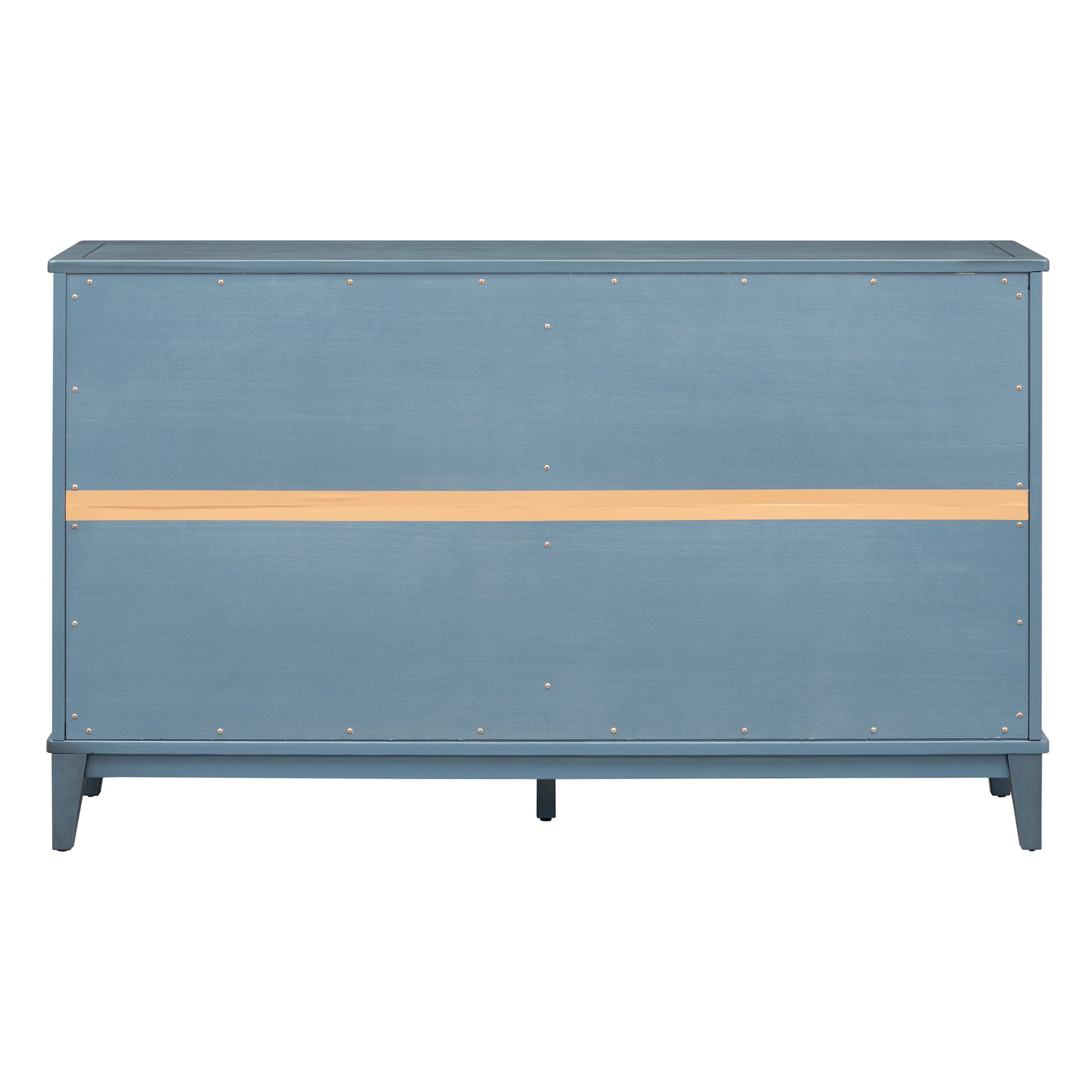 Sideboard With 4 Door Large Storage Buffet With Adjustable Shelves And Metal Handles For Kitchen, Living Room, Dining Room Navy Navy Mdf