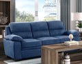 Modern Living Room 2Pc Sofa Set Plush Comfortable Sofa Loveseat Set Blue Textured Fabric Channel Tufting Solid Wood Furniture Blue Polyester Wood Primary Living Space Contemporary Pillow Top Arms Solid Wood 5 Seat