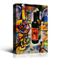 Framed Canvas Wall Art Decor Abstract Style Painting,Wine Bottle With Glasses Painting Decoration For Bar, Restrant, Kitchen, Dining Room, Office Living Room, Bedroom Decor Ready To Hang Rectangle Framed Multicolor Oversized 41In Canvas Food&Beverage