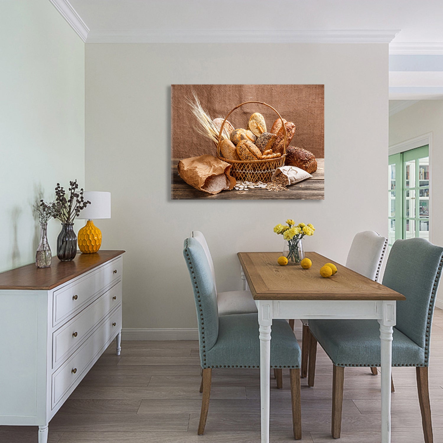 Framed Canvas Wall Art Decor Bread Painting, Still rectangle-framed-multicolor-oversized