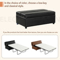 Twin Size Folding Ottoman Sleeper Bed With Mattress Convertible Guest Bed Black Black Pu Foam Pu 1 Seat