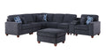 Gina Sectional Sofa With Ottoman Black Foam Chenille