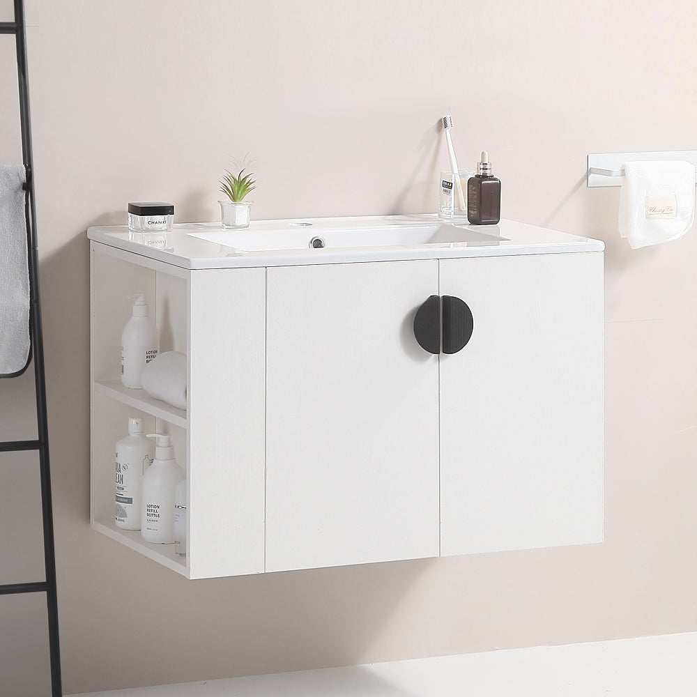 30" Bathroom Vanity with Sink,with two Doors Cabinet white-solid wood