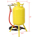 Portable 5 Gallons Air Sand Blaster Handle Sandblasting 5 Gal Air Media Abrasive Blasting Tank W Blast Gun, Yellow Yellow Steel