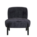 1 Piece Upholstered Velvet Fabric Mid Century Modern Accent Chair With Solid Wood Frame, Comfy Armless Chair For Living Room, Bedroom, Reading, Balcony,Black Black Rubberwood Solid Wood