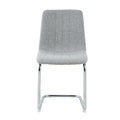 Modern Simple Light Luxury Dining Light Grey Chair Home Bedroom Stool Back Student Desk Chair Metal Leg Silver Set Of 2 Light Gray Foam Metal