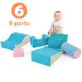 Colorful Soft Climb And Crawl Foam Playset 6 In 1, Soft Play Equipment Climb And Crawl Playground For Kids,Kids Crawling And Climbing Indoor Active Play Structure Colorful Foam