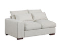 Tatman Linen Blend Sectional With 2 Ottomans Beige Foam Linen