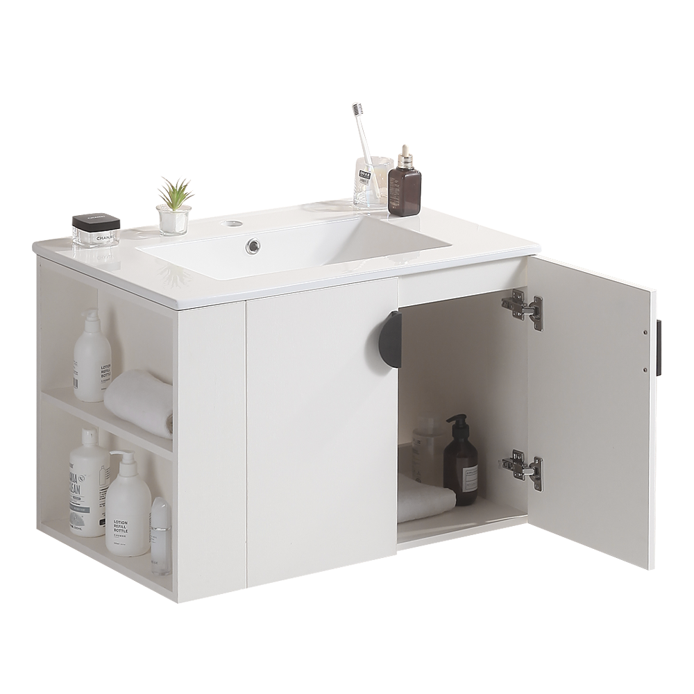 30" Bathroom Vanity with Sink,with two Doors Cabinet white-solid wood