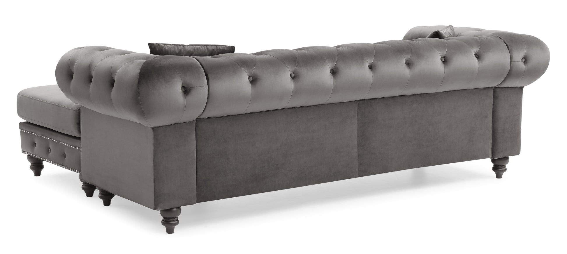 Nola G0350B Sc Sofa Chaise 3 Boxes Dark Gray Dark Gray Foam Velvet