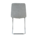 Modern Simple Light Luxury Dining Light Grey Chair Home Bedroom Stool Back Student Desk Chair Metal Leg Silver Bow Chairs Set Of 4 Light Gray Foam Metal