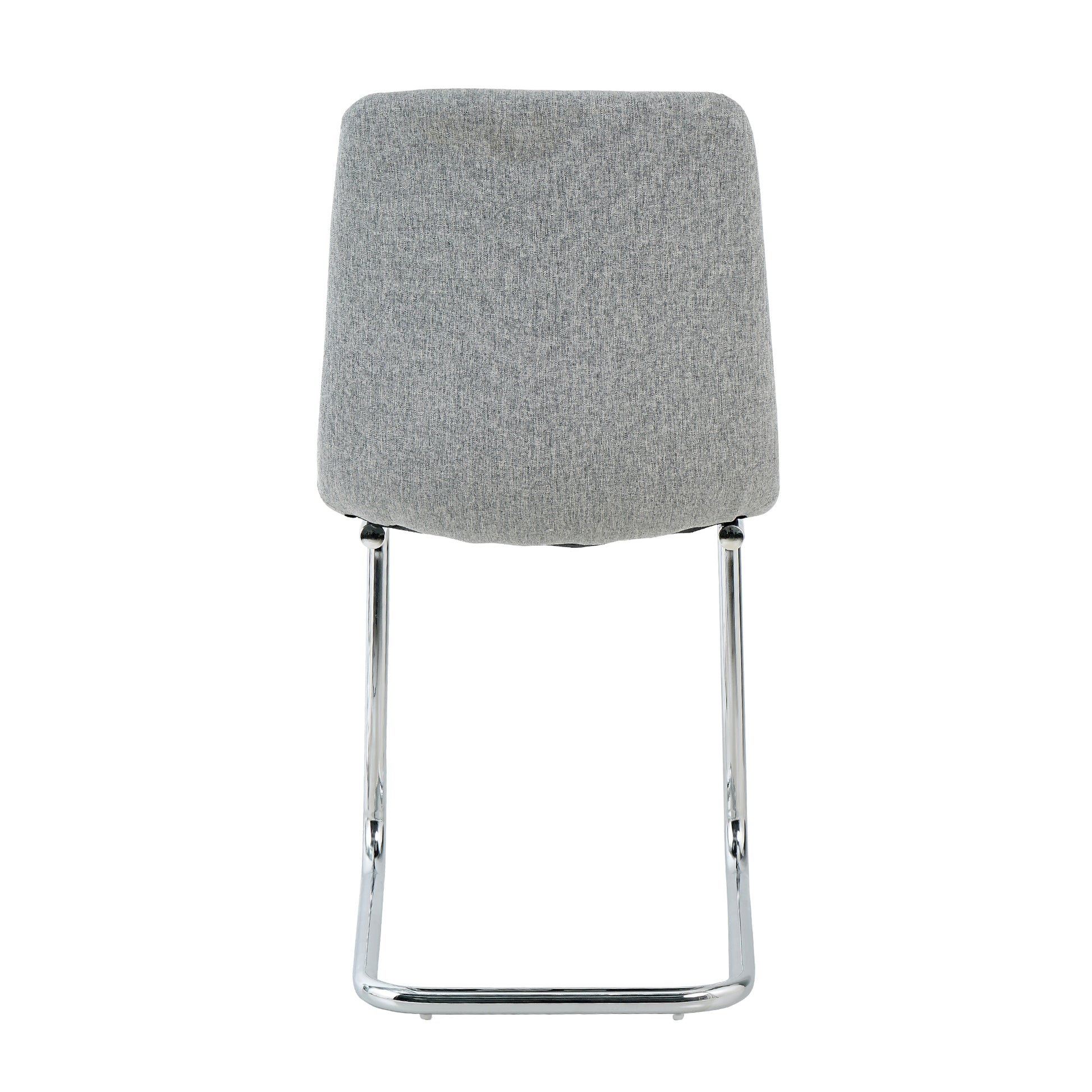 Modern Simple Light Luxury Dining Light Grey Chair Home Bedroom Stool Back Student Desk Chair Metal Leg Silver Set Of 2 Light Gray Foam Metal