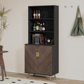 Accent Storage Cabinet With Doors, Bar Cabinet Buffet Cabinet With Storage For Living Room, Hallway, Kitchen Brown Light Gray Particle Board