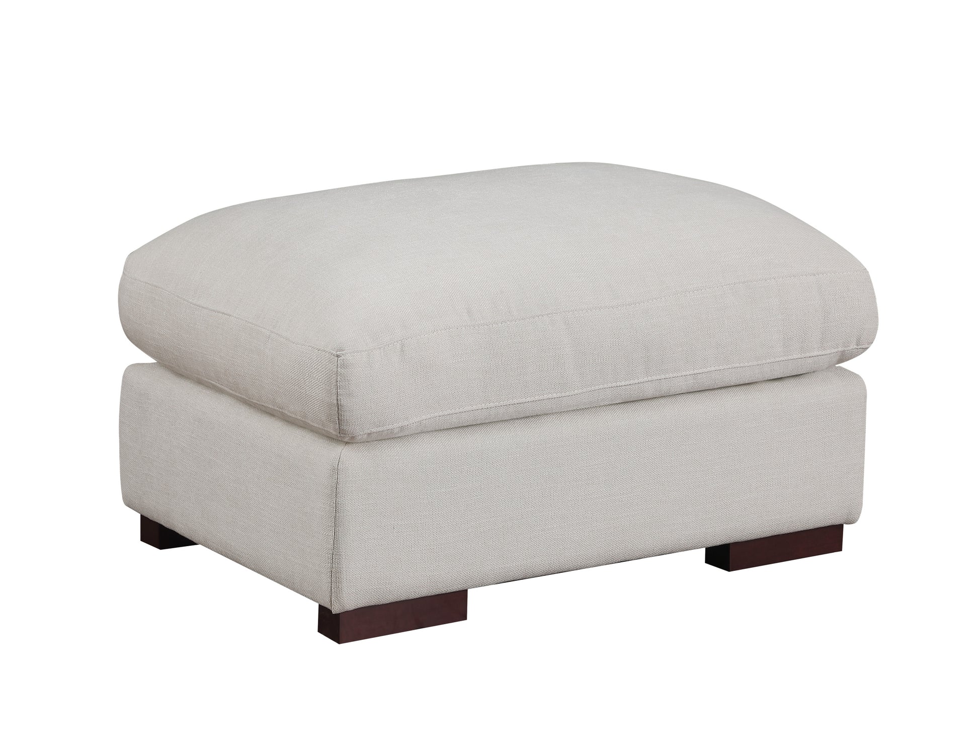 Tatman Linen Blend Sectional With 2 Ottomans Beige Foam Linen