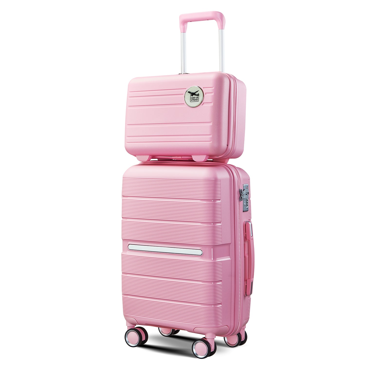 Luggage Sets 4 Piece 14 20 24 28 Pp Lightweight & Durable Expandable Suitcase Pink Polypropylene