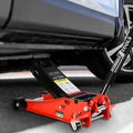 Floor Jack, 4 Ton Low Profile Floor Jack, Heavy Duty black+red-steel