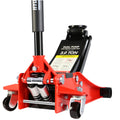 Hydraulic Low Profile and Steel Racing Floor Jack with black+red-steel