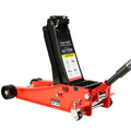 Floor Jack, 4 Ton Low Profile Floor Jack, Heavy Duty black+red-steel