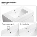 36' Wall Mounted Bathroom Vanity with White Ceramic white-solid wood