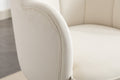 Shell Shape Velvet Fabric Armchair Accent Chair With Gold Legs For Living Room Bedroom,Ivory Ivory Foam Velvet