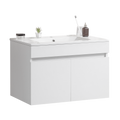 36' Wall Mounted Bathroom Vanity With White Ceramic Basin,Two Soft Close Cabinet Doors, Solid Wood,Excluding Faucets,White White Solid Wood