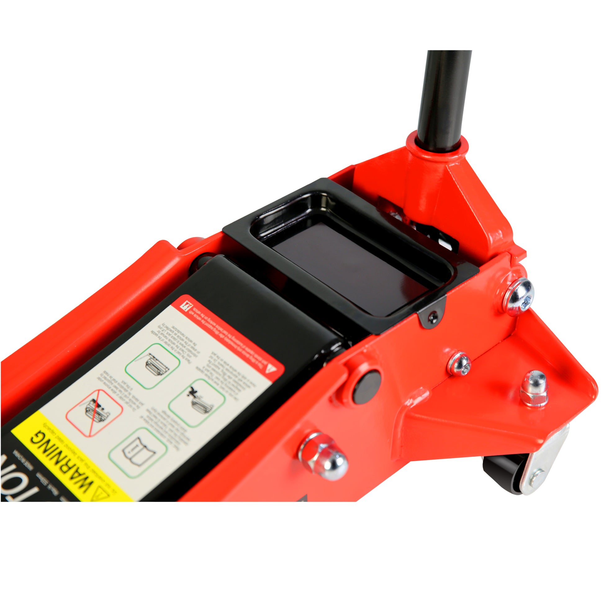 Floor Jack, 3.5 Ton Low Profile Floor Jack, Heavy Duty black+red-steel