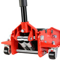 Floor Jack, 4 Ton Low Profile Floor Jack, Heavy Duty black+red-steel