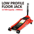 Floor Jack, 3.5 Ton Low Profile Floor Jack, Heavy Duty black+red-steel