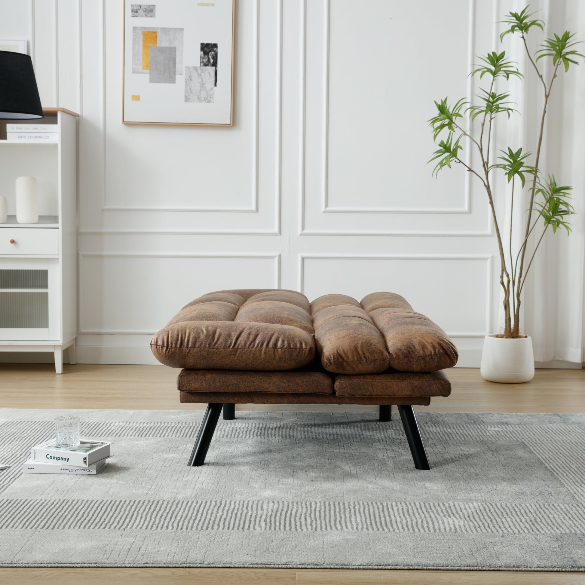 United We Win Furniture,Bedroom Furniture,Living Room Furniture,Sofa With Thick Cushion,Sofa Bed,Sleeper Sofa With Metal Feet. Coffee Microsuede 2 Seat