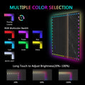 60X40 inch LED Bathroom Mirror with Lights Backlit RGB white-aluminium