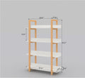 Multifuction Bookcase With Solid Wood Frame,Mix Color Plant Standing For Home Decro White Solid Wood Mdf