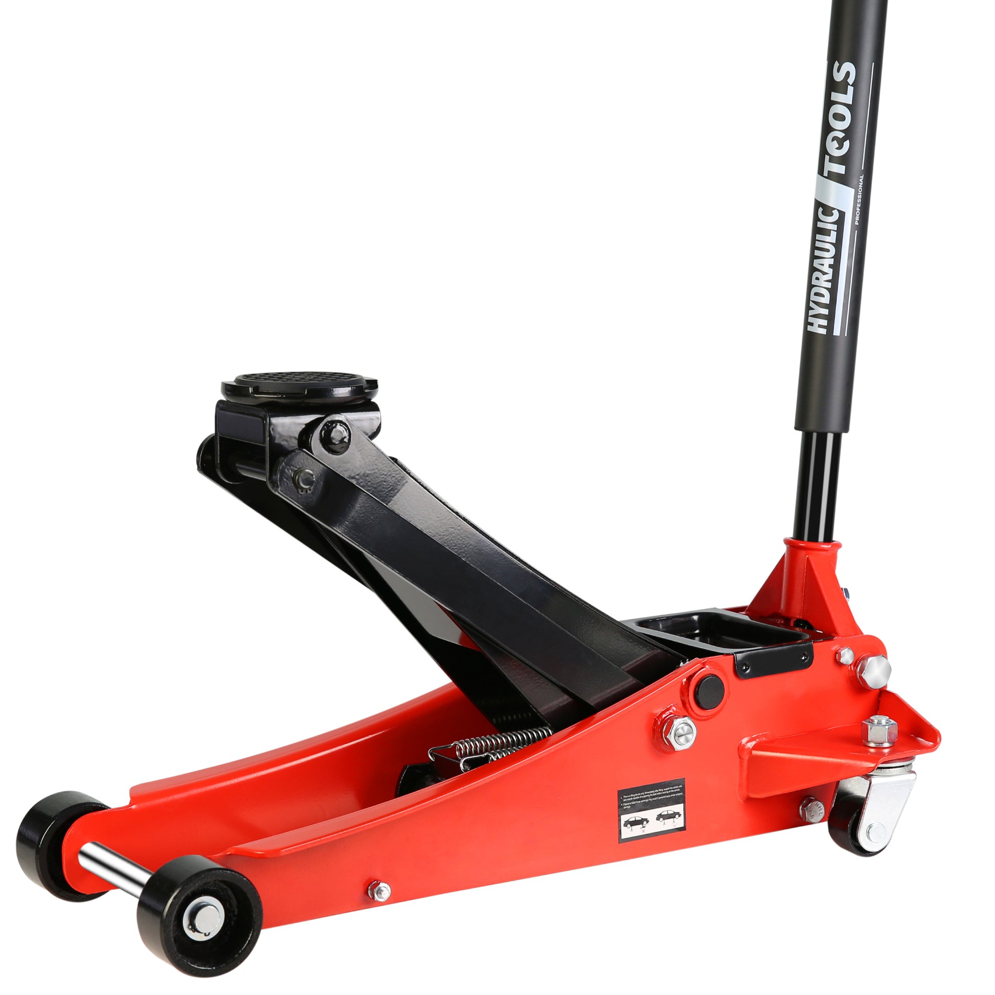 2.5 Ton Low Profile Floor Jack,Steel Racing Floor Jack black+red-steel