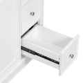 Contemporary White Bathroom Vanity Cabinet 36X18X34 Inches, 4 Drawers & 1 Cabinet Door, Multipurpose Storage, Resin Integrated Sink, Adjustable Shelves, Solid Wood Frame With Mdf White Modern Solid Wood Mdf Resin