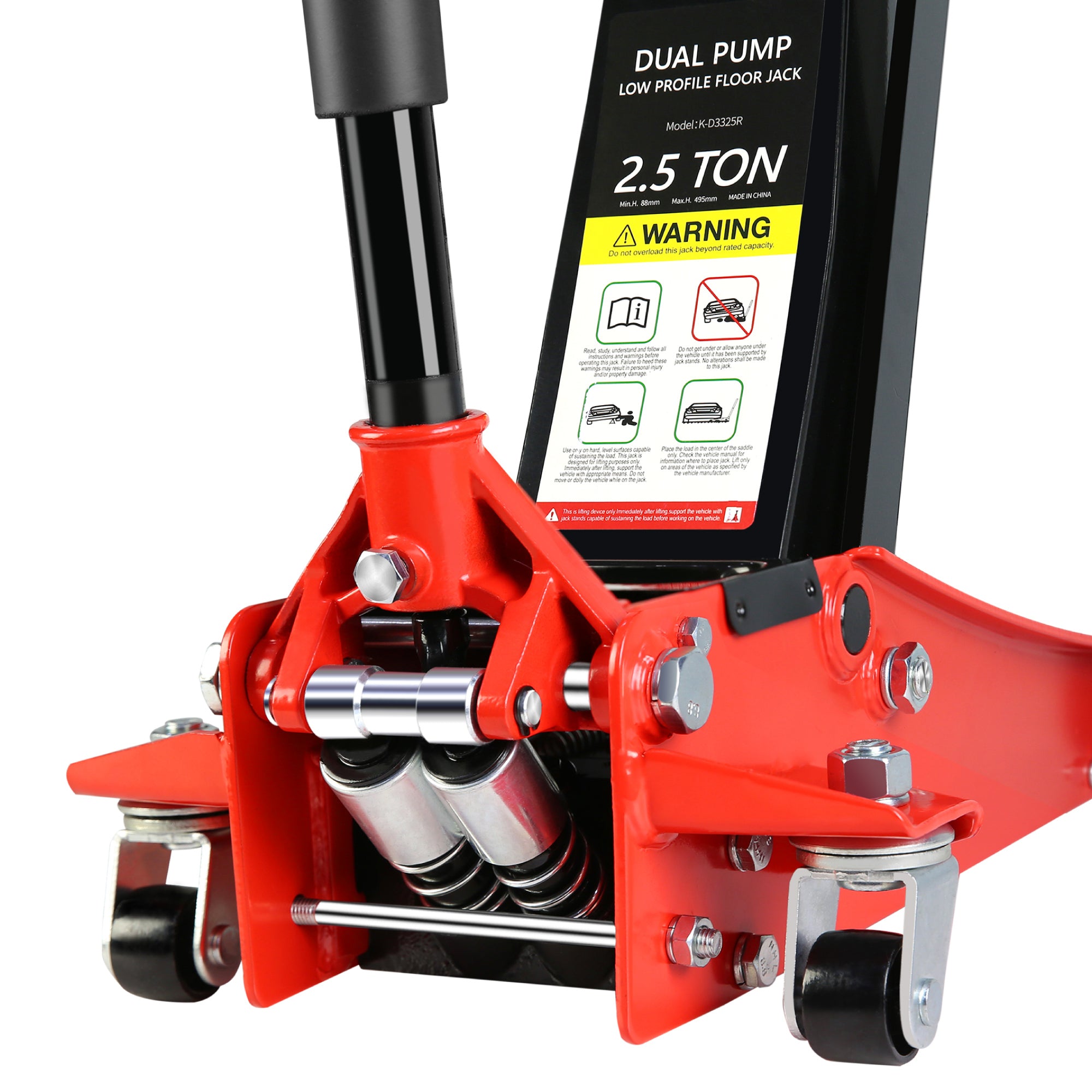 BIG RED 4Ton Torin Dual Piston Low Profile Service/Floor Jack - AT84007R - Red