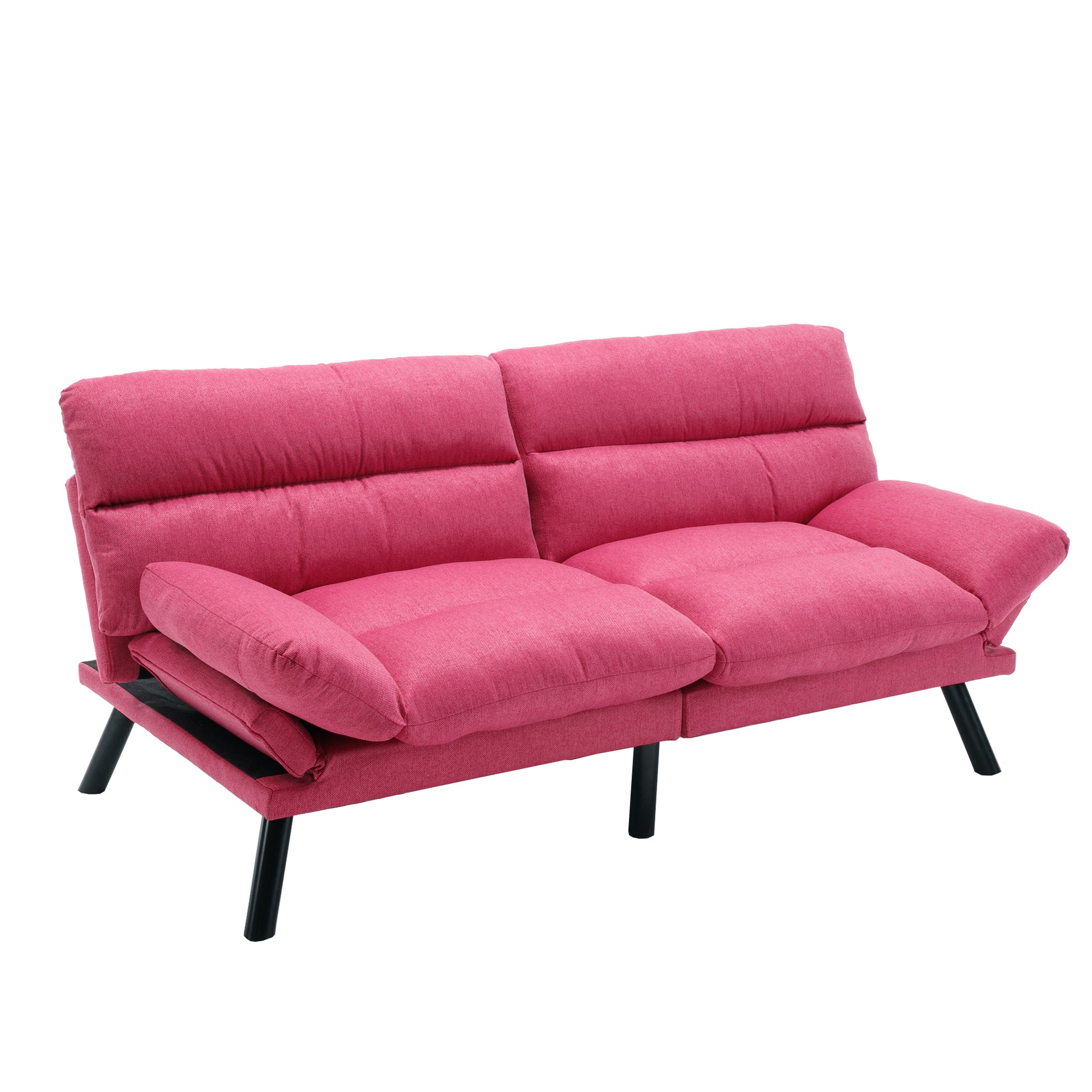 United We Win Furniture,Bedroom Furniture,Living Room Furniture,Sofa With Thick Cushion,Sofa Bed,Sleeper Sofa With Metal Feet. Rose Red Linen 2 Seat