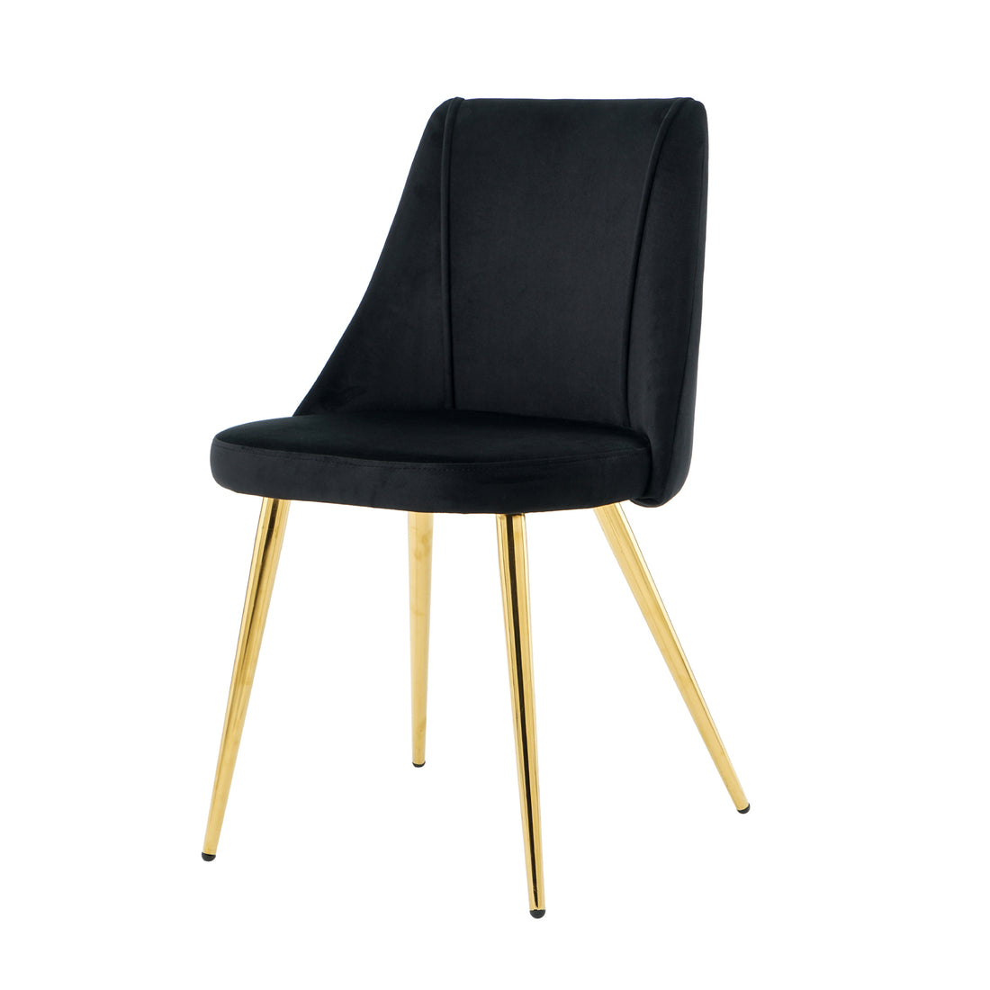 Modern Simple Velvet Dining Black Chair Home Bedroom Stool Back Dressing Chair Student Desk Chair Gold Metal Legs Set Of 4 Metal Black Velvet